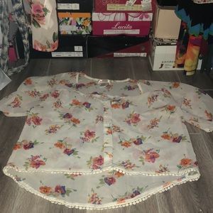 Sheer Floral Blouse